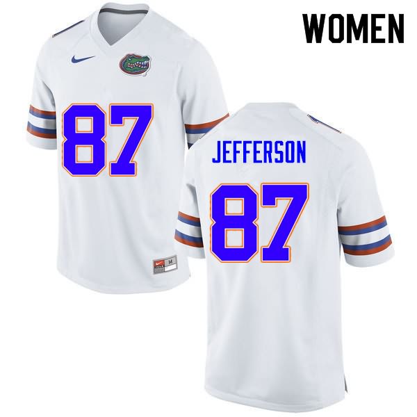 NCAA Florida Gators Van Jefferson Women's #87 Nike White Stitched Authentic College Football Jersey QAR6564OD